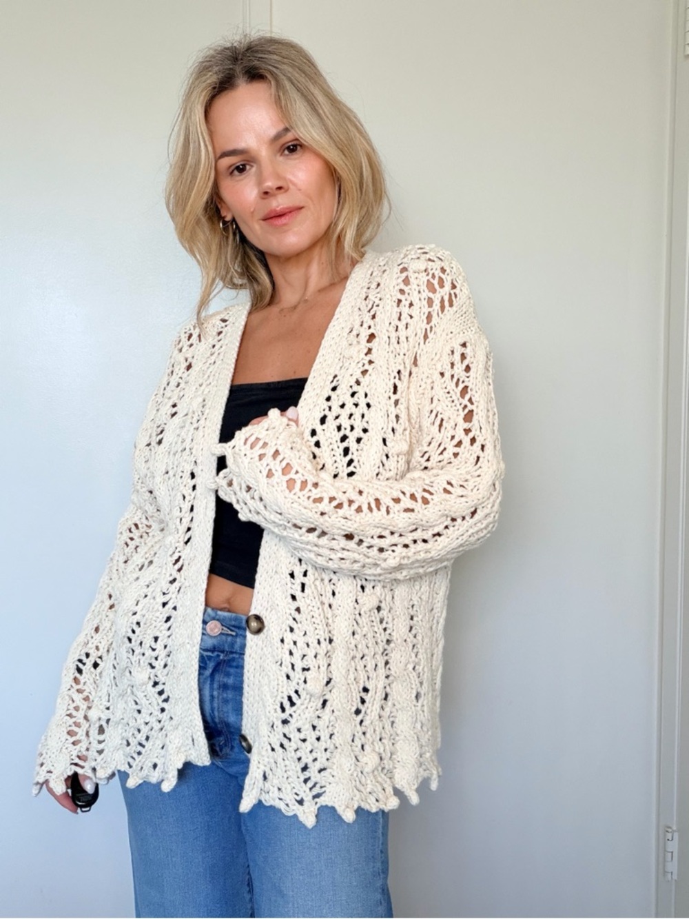 Zara Crochet Chunky Knit Cardigan - Picture 4 of 13
